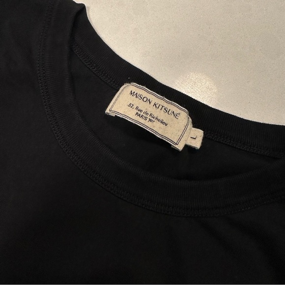 Maison Kitsune “Parisien” Tee Shirt - Black - Large - Picture 4 of 4